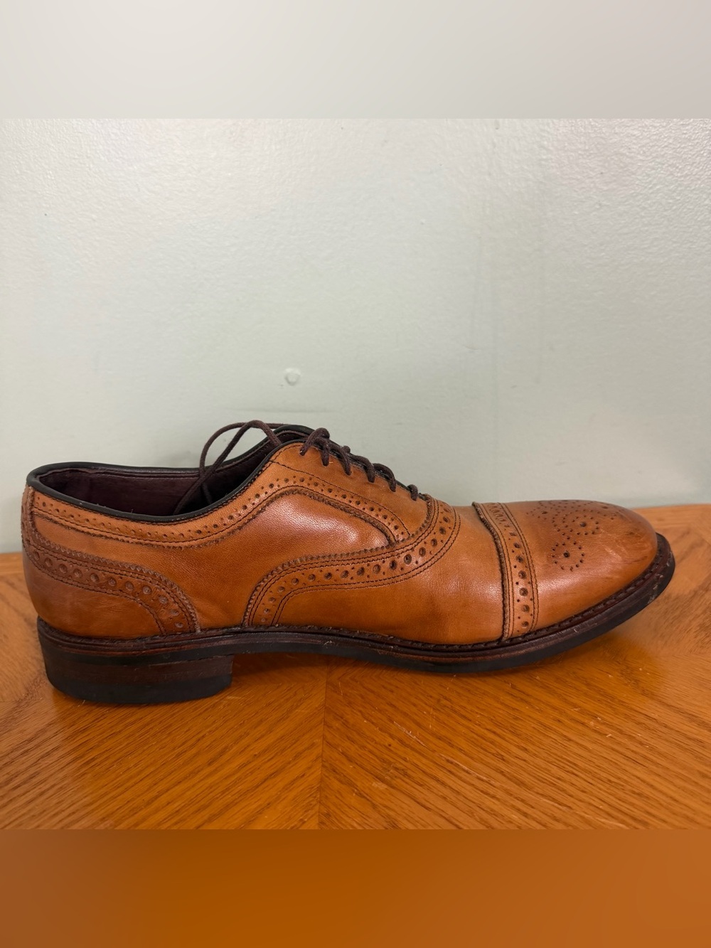 Allen Edmonds Strand Cap Toe Oxford Dress Shoe Dainite Sole Walnut Brown Leather - Picture 2 of 11